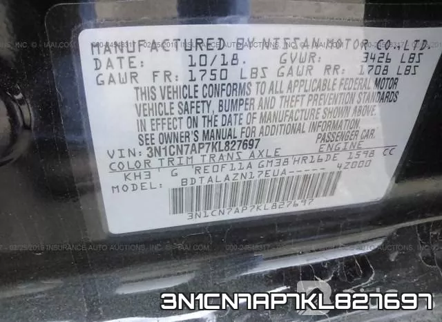 3N1CN7AP7KL827697 фото 10