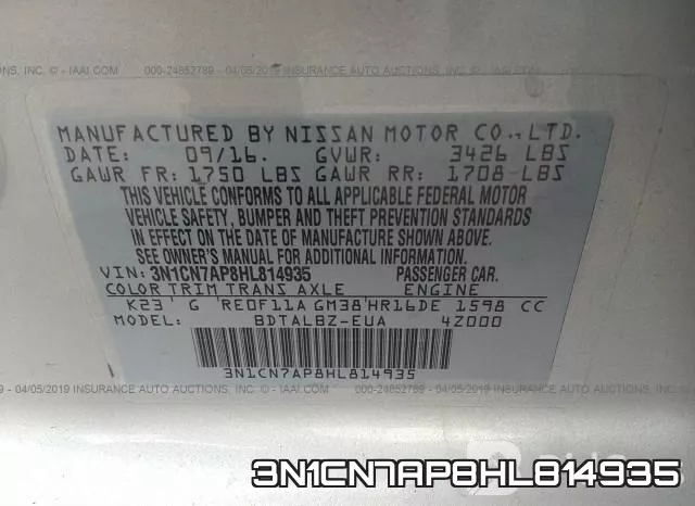 3N1CN7AP8HL814935 фото 10