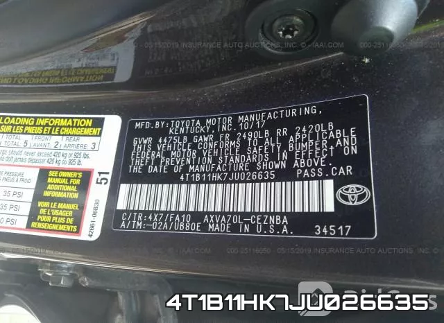 4T1B11HK7JU026635 фото 10