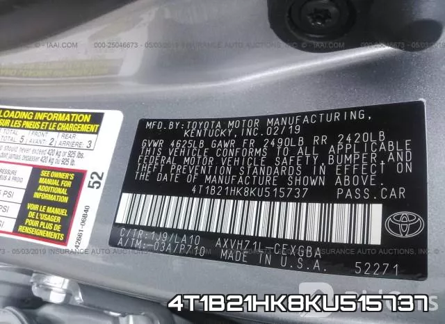 4T1B21HK8KU515737 фото 10