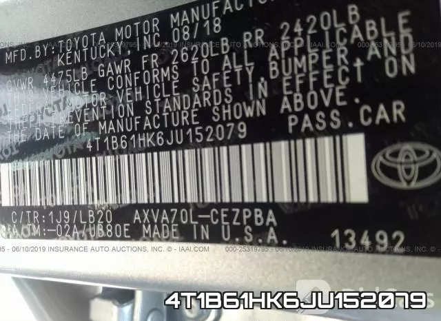 4T1B61HK6JU152079 фото 10