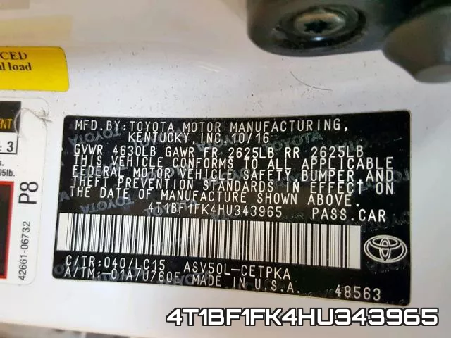 4T1BF1FK4HU343965 фото 2