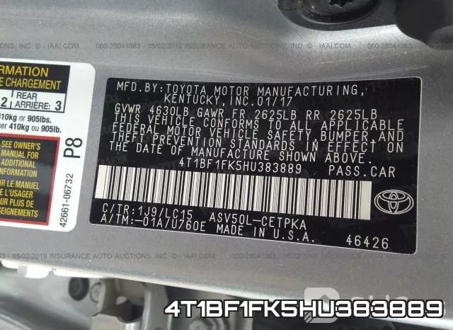 4T1BF1FK5HU383889 фото 10