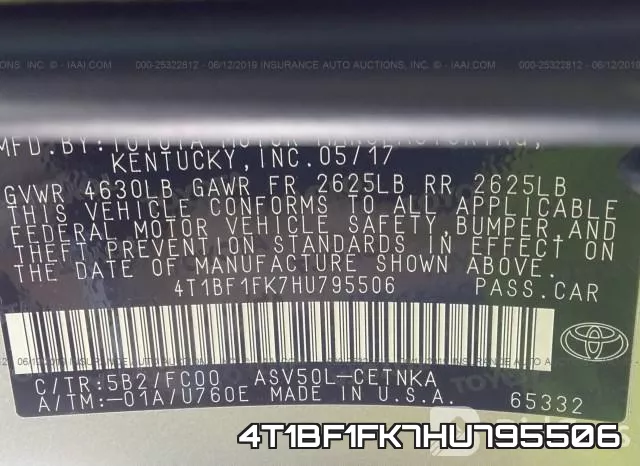 4T1BF1FK7HU795506 фото 10