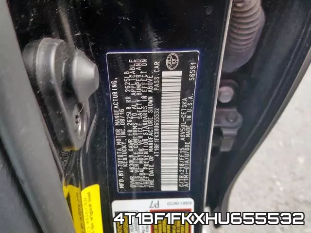 4T1BF1FKXHU655532 фото 2