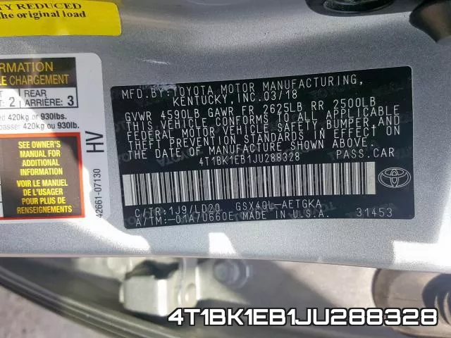 4T1BK1EB1JU288328 фото 2