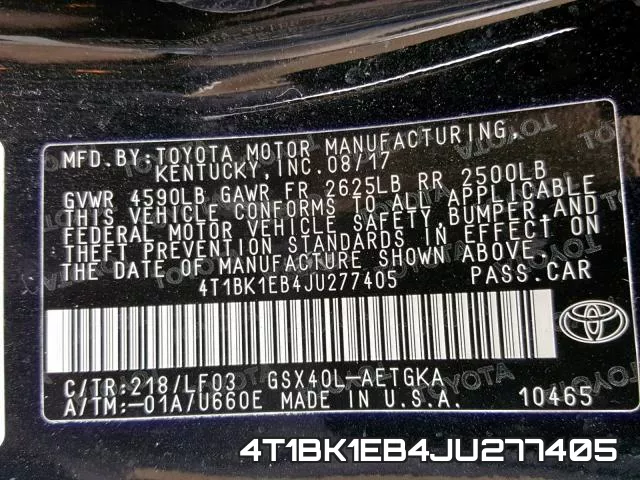 4T1BK1EB4JU277405 фото 2