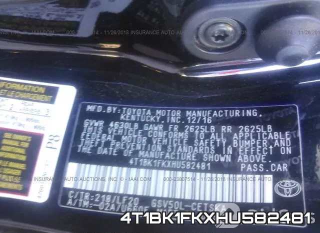 4T1BK1FKXHU582481 фото 10