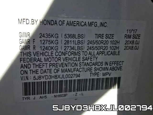 5J8YD3H8XJL002794 фото 2