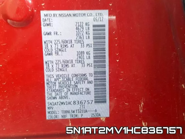 5N1AT2MV1HC836757 фото 2