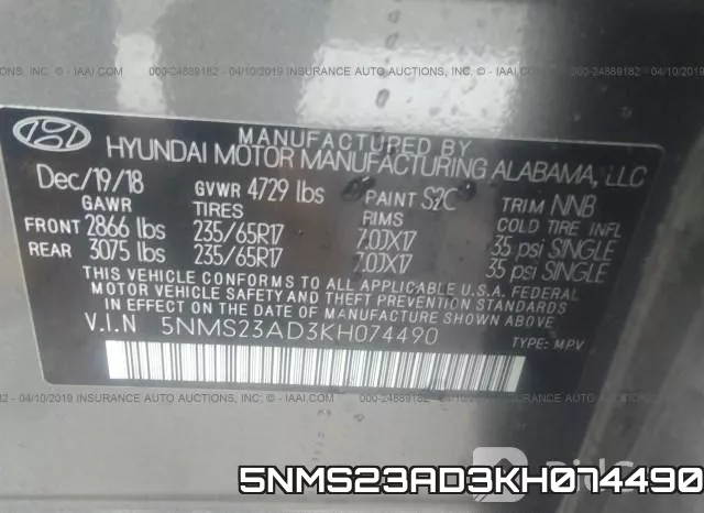 5NMS23AD3KH074490 фото 10