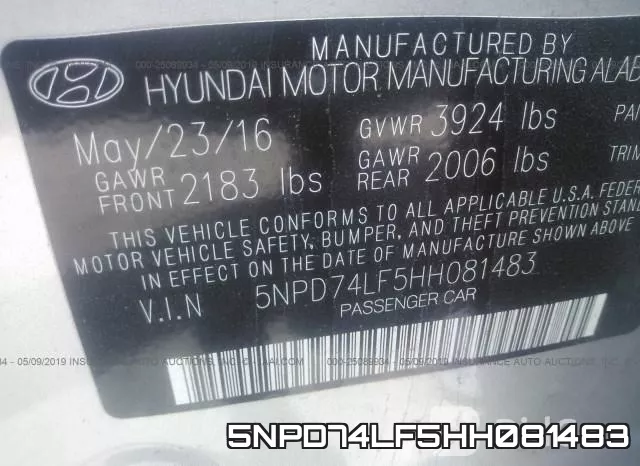 5NPD74LF5HH081483 фото 10