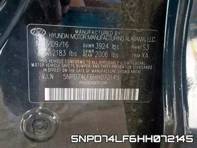 5NPD74LF6HH072145 фото 2