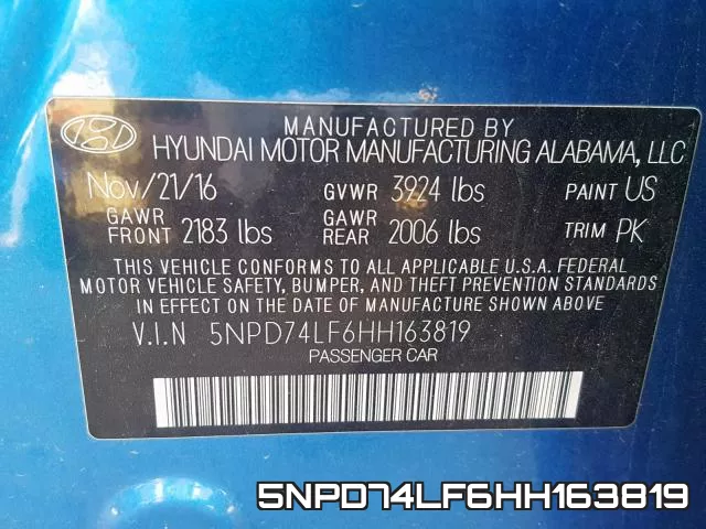 5NPD74LF6HH163819 фото 2