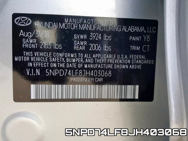5NPD74LF8JH403068 фото 2