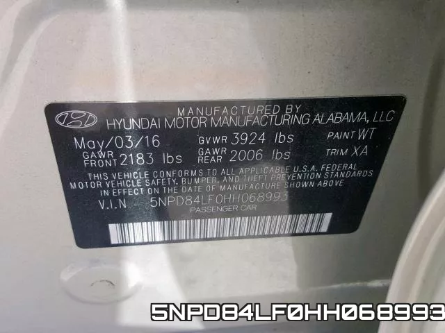 5NPD84LF0HH068993 фото 2