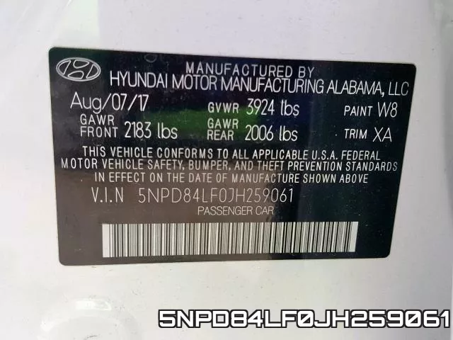 5NPD84LF0JH259061 фото 2