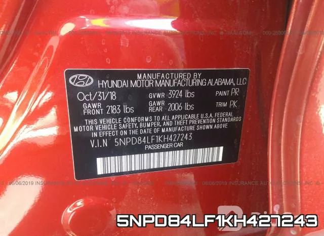 5NPD84LF1KH427243 фото 10
