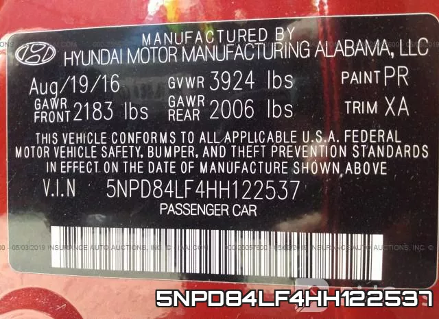 5NPD84LF4HH122537 фото 10