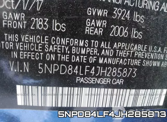 5NPD84LF4JH285873 фото 10