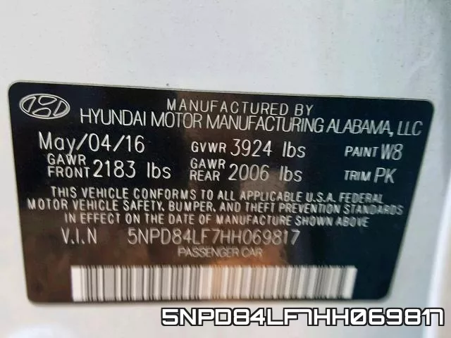 5NPD84LF7HH069817 фото 2