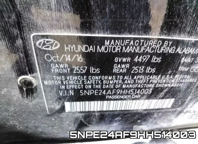 5NPE24AF9HH514003 фото 10
