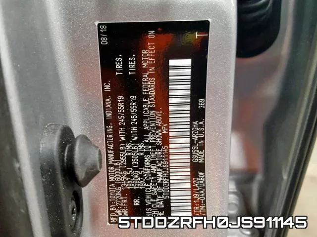 5TDDZRFH0JS911145 фото 2