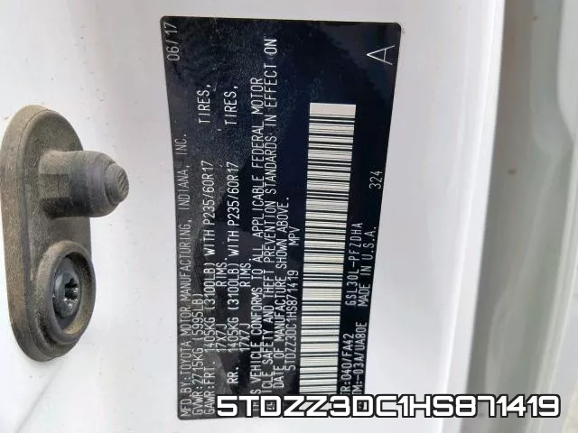 5TDZZ3DC1HS871419 фото 2