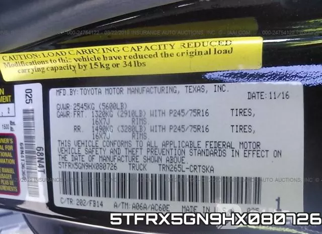 5TFRX5GN9HX080726 фото 10