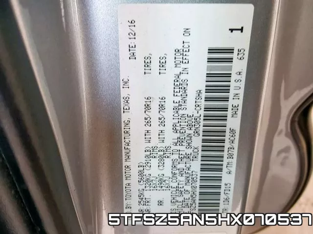 5TFSZ5AN5HX070537 фото 2