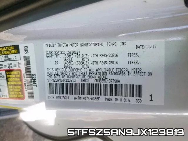 5TFSZ5AN9JX123813 фото 2