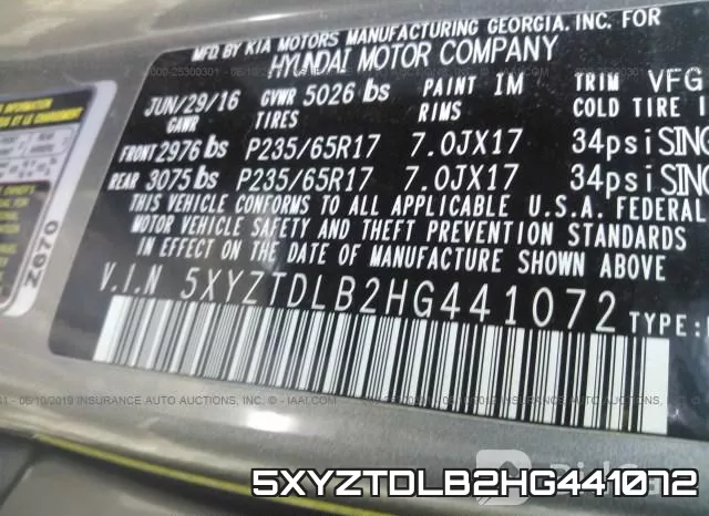 5XYZTDLB2HG441072 фото 10