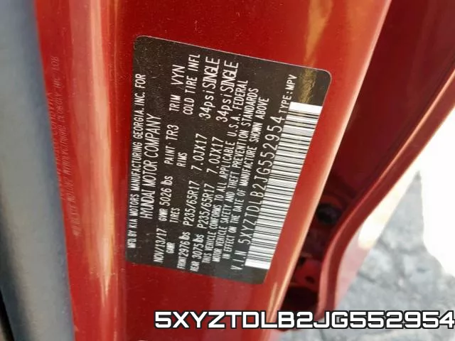 5XYZTDLB2JG552954 фото 2