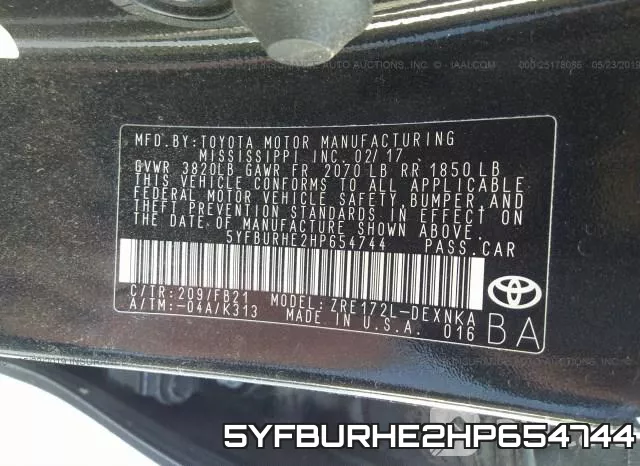 5YFBURHE2HP654744 фото 10