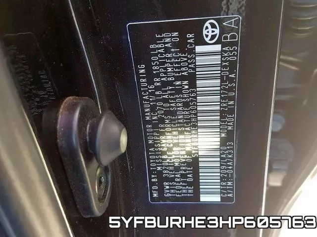 5YFBURHE3HP605763 фото 2