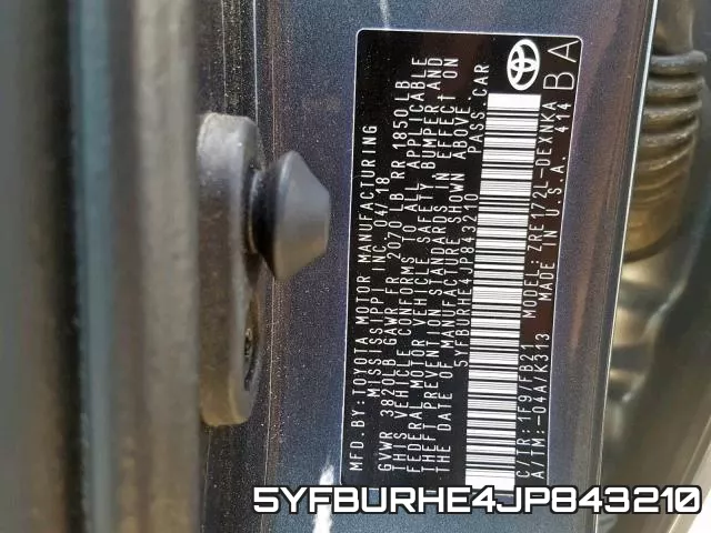 5YFBURHE4JP843210 фото 2