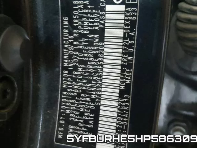 5YFBURHE5HP586309 фото 2