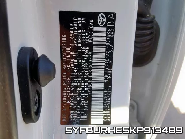 5YFBURHE5KP913489 фото 2
