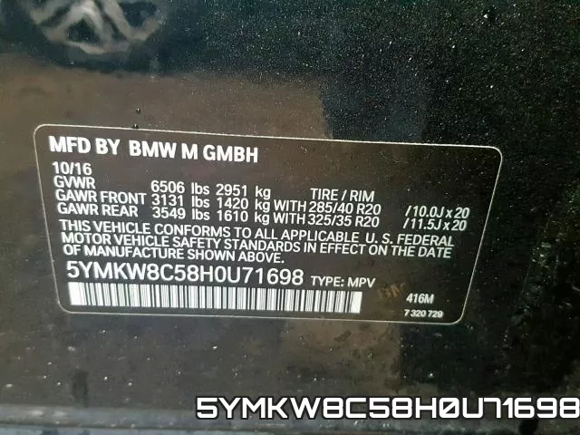 5YMKW8C58H0U71698 фото 2