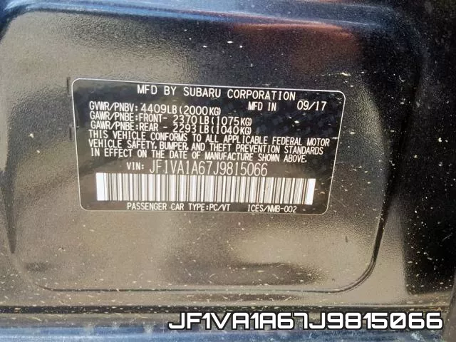 JF1VA1A67J9815066 фото 2