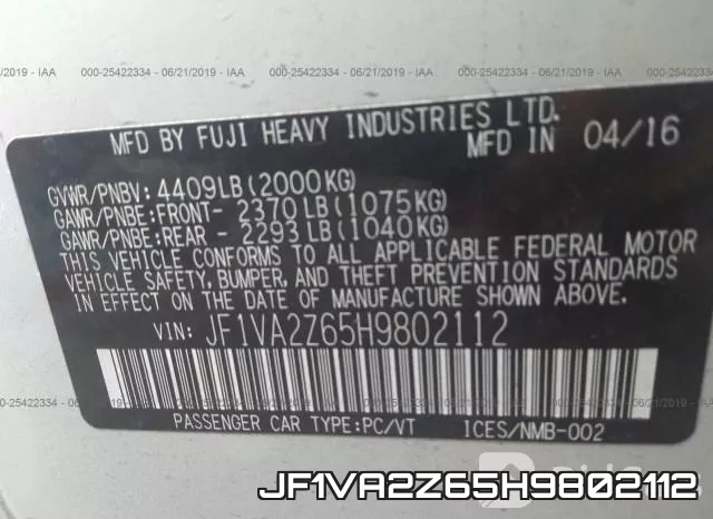 JF1VA2Z65H9802112 фото 10