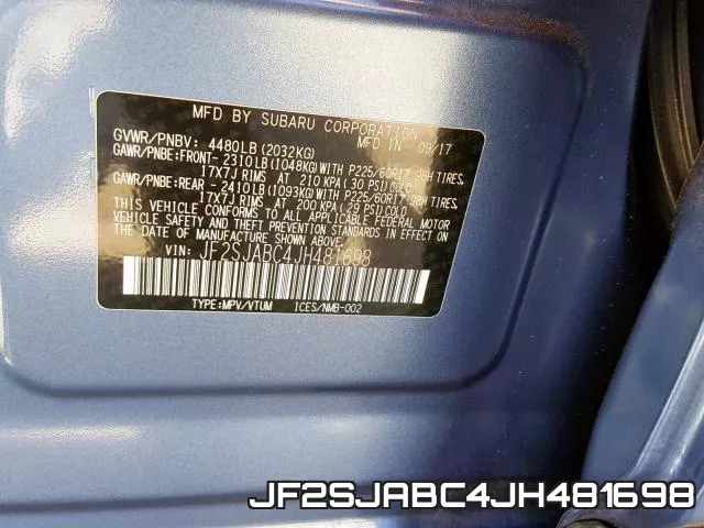 JF2SJABC4JH481698 фото 2