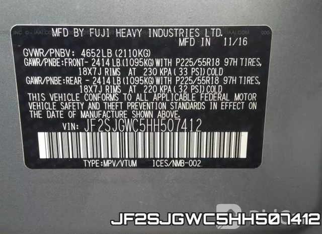JF2SJGWC5HH507412 фото 10