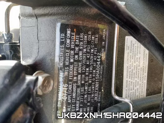 JKBZXNH15HA004442 фото 2