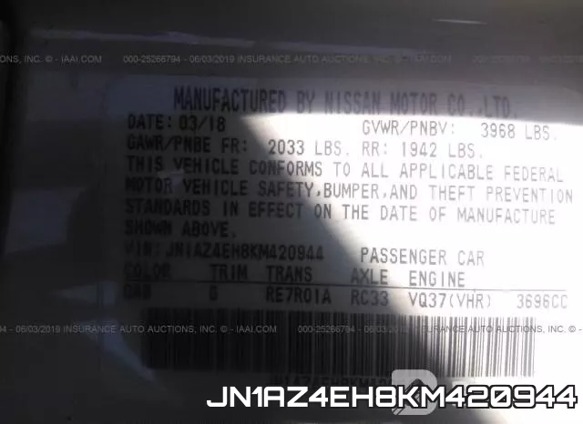 JN1AZ4EH8KM420944 фото 10