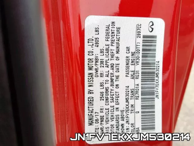 JN1FV7EKXJM530214 фото 2