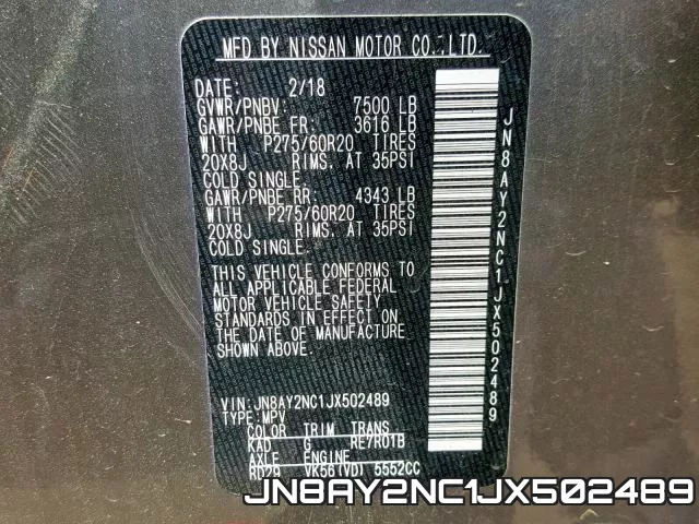 JN8AY2NC1JX502489 фото 2