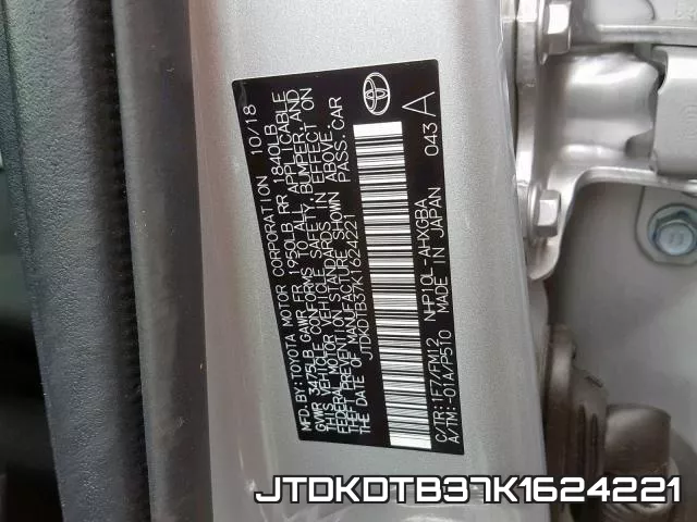 JTDKDTB37K1624221 фото 2