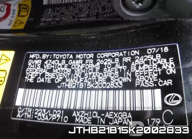 JTHB21B15K2002833 фото 10