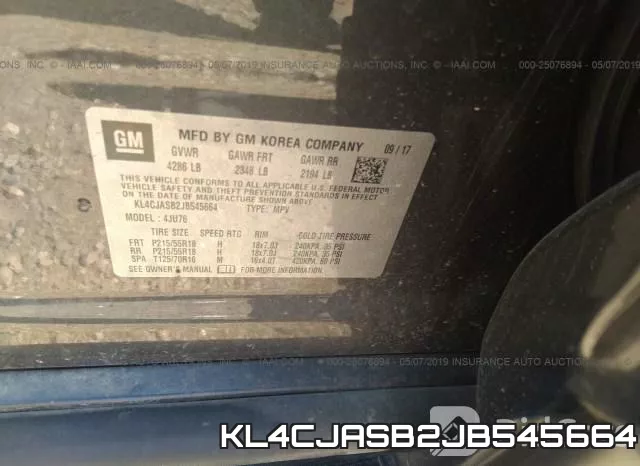 KL4CJASB2JB545664 фото 10